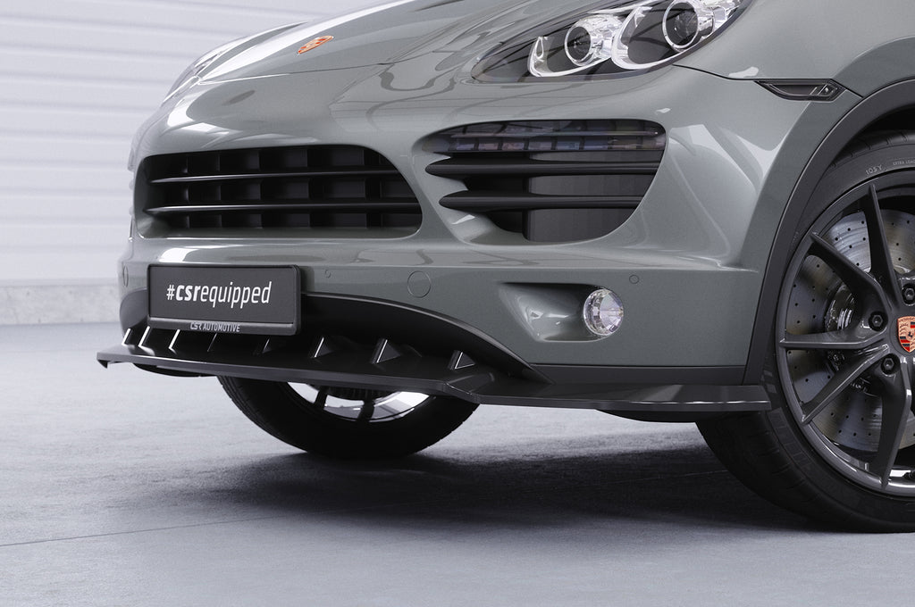 CSR Frontspoiler | Cup-Spoilerlippe mit ABE für Porsche Cayenne Typ 92A CSL470-S Strukturiert schwarz matt (keine Lackierung erforderlich)