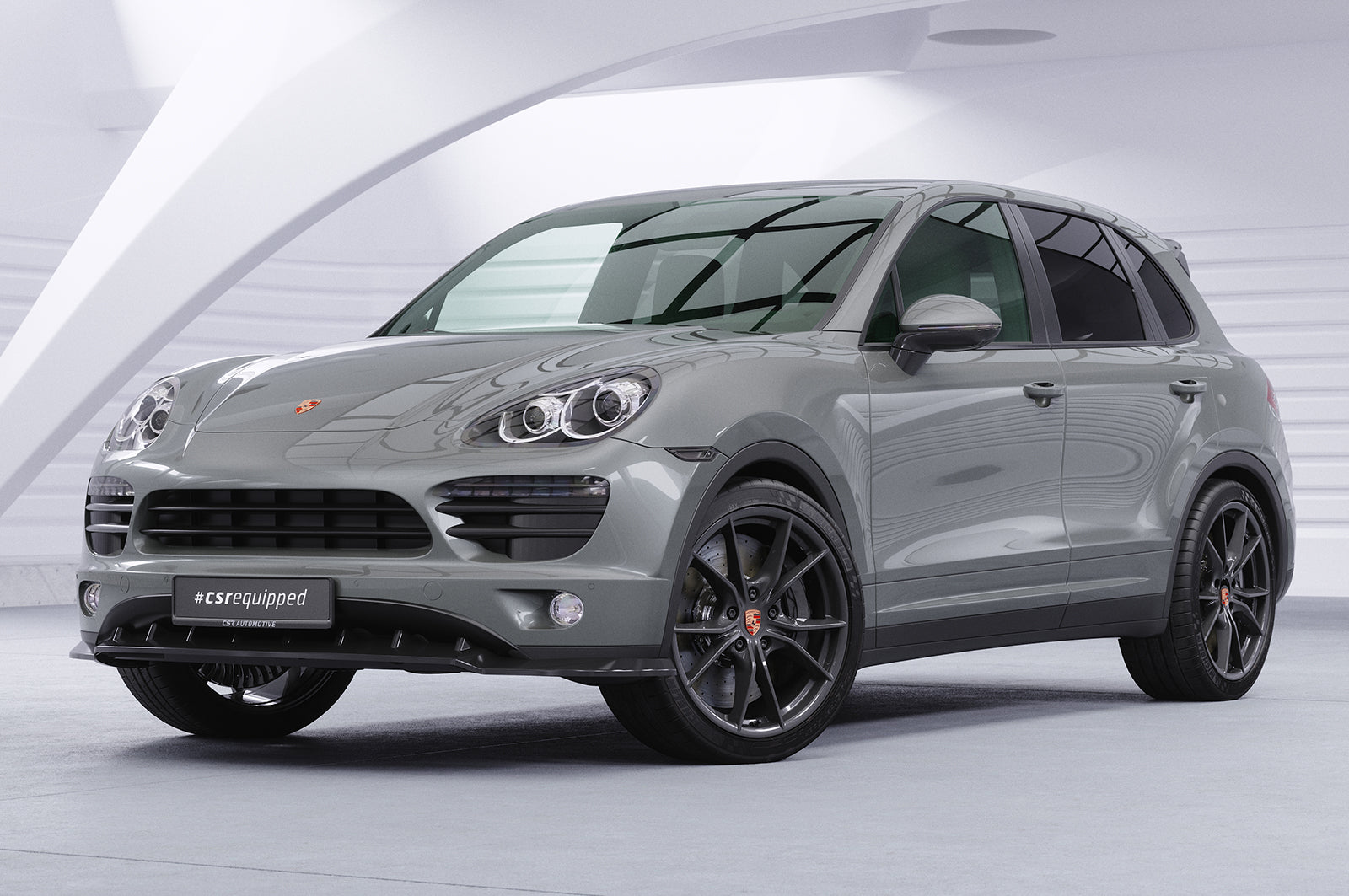 CSR Frontspoiler | Cup-Spoilerlippe mit ABE für Porsche Cayenne Typ 92A CSL470-S Strukturiert schwarz matt (keine Lackierung erforderlich)