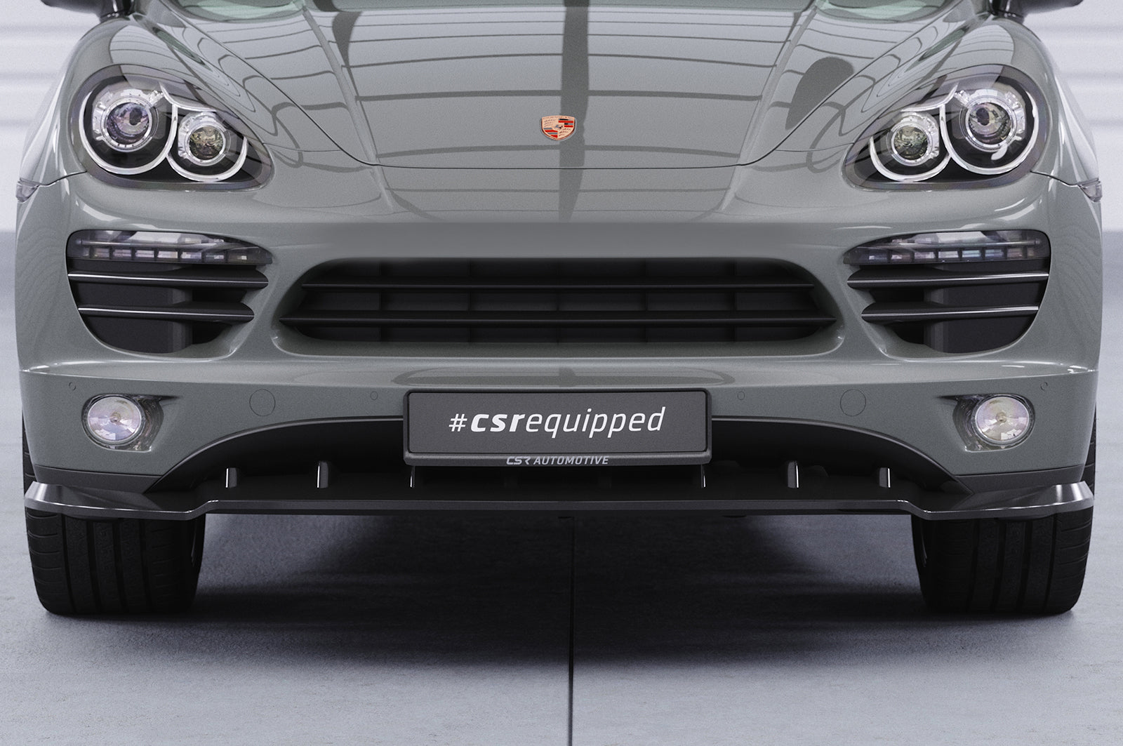 CSR Frontspoiler | Cup-Spoilerlippe mit ABE für Porsche Cayenne Typ 92A CSL470-C Carbon Look Hochglanz (keine Lackierung erforderlich)