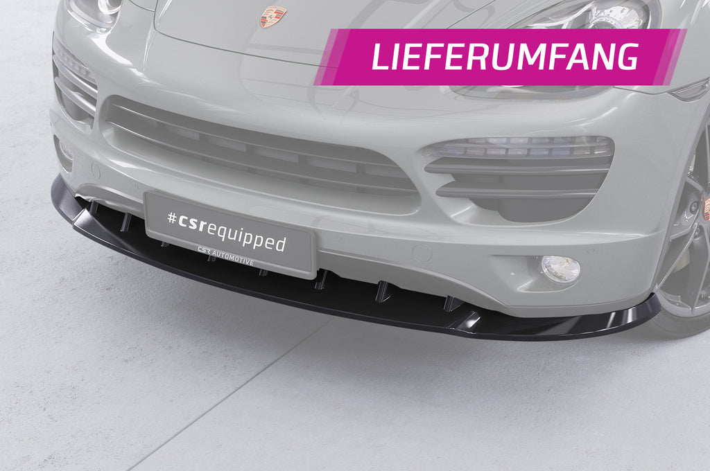 CSR Frontspoiler | Cup-Spoilerlippe mit ABE für Porsche Cayenne Typ 92A CSL470-C Carbon Look Hochglanz (keine Lackierung erforderlich)