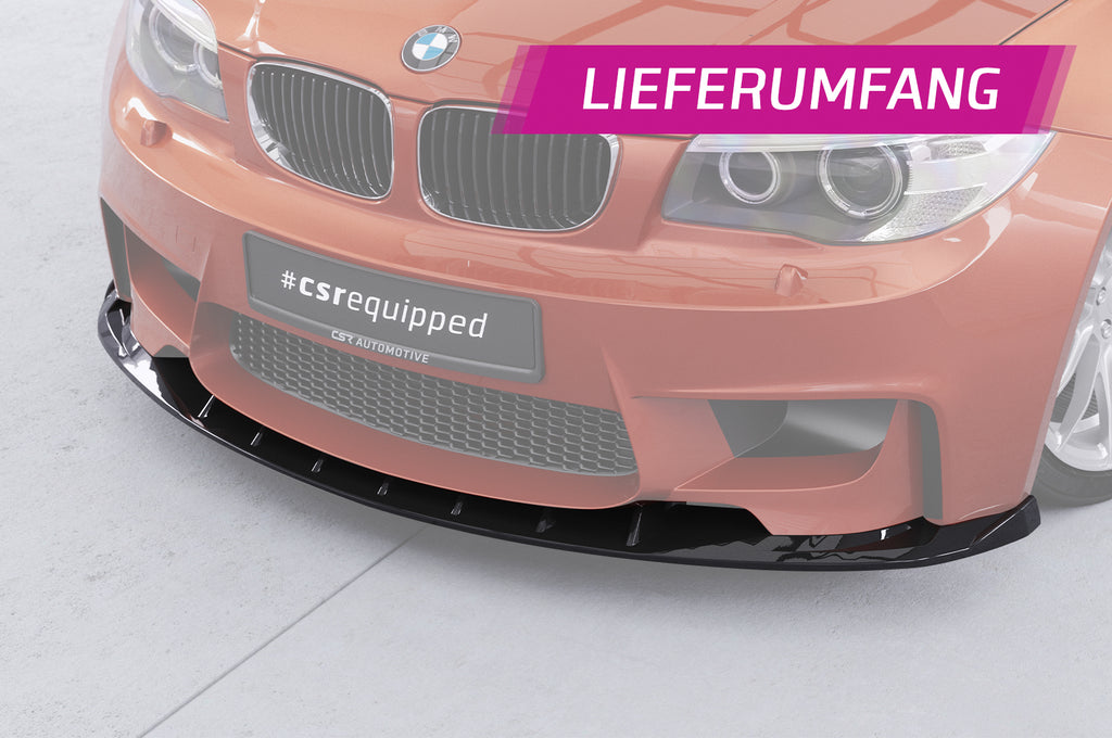 CSR Frontspoiler | Cup-Spoilerlippe mit ABE für BMW 1er E82 M Coupe CSL471-C Carbon Look Hochglanz (keine Lackierung erforderlich)