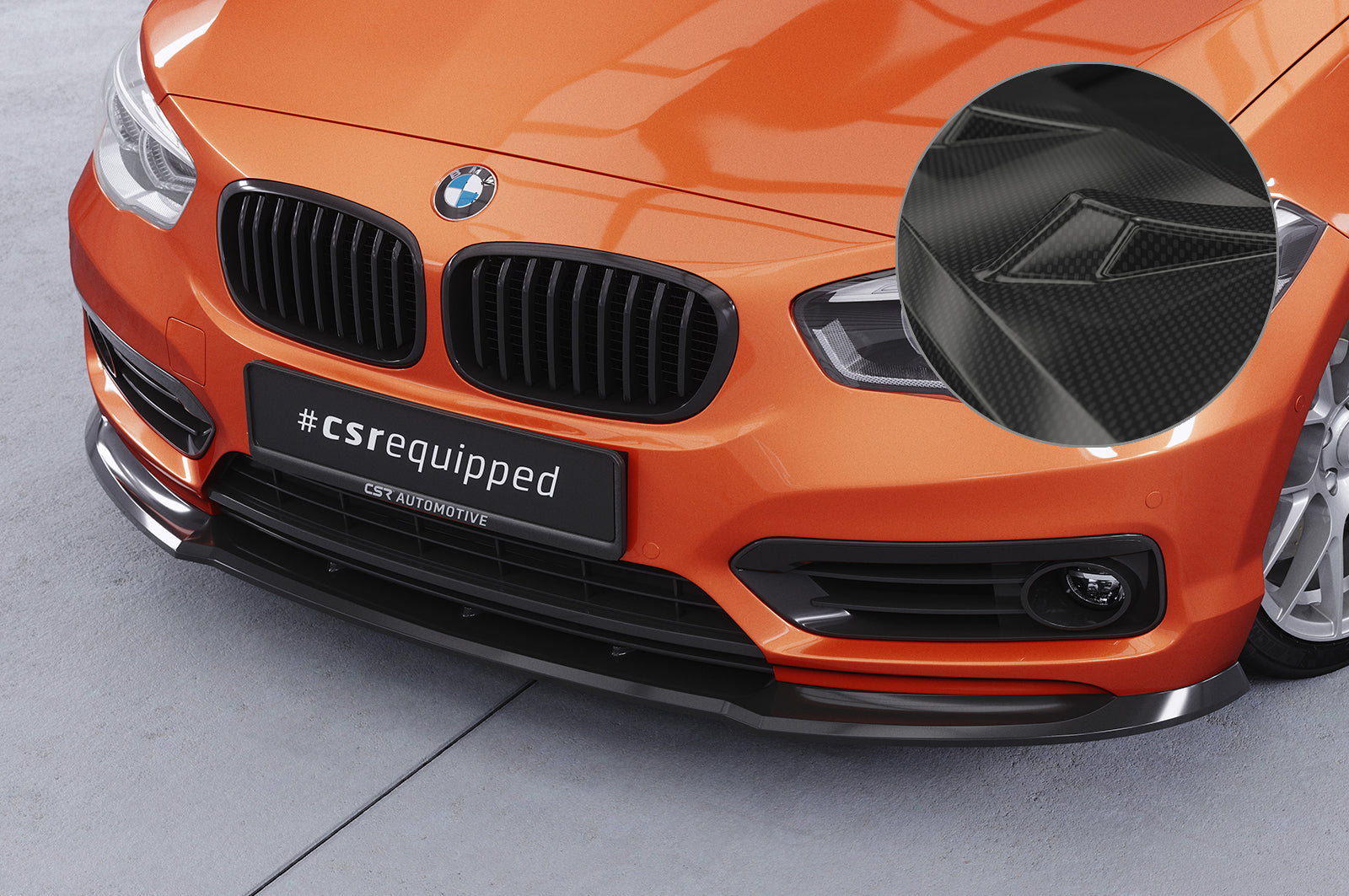 CSR Frontspoiler | Cup-Spoilerlippe mit ABE für BMW 1er F20/F21 LCI CSL473-C Carbon Look Hochglanz (keine Lackierung erforderlich)