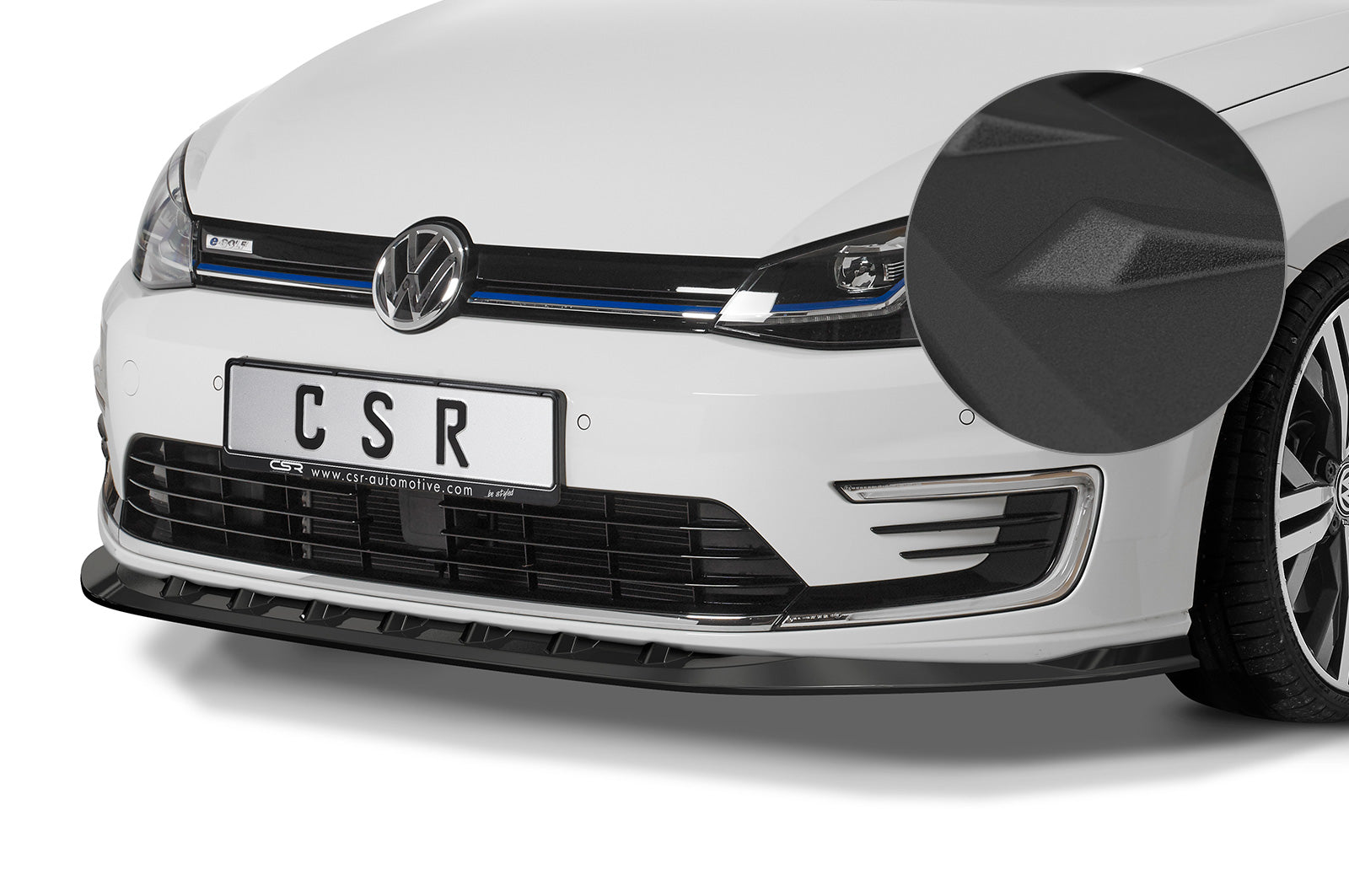 CSR Frontspoiler | Cup-Spoilerlippe mit ABE für VW e-Golf CSL474-S Strukturiert schwarz matt (keine Lackierung erforderlich)
