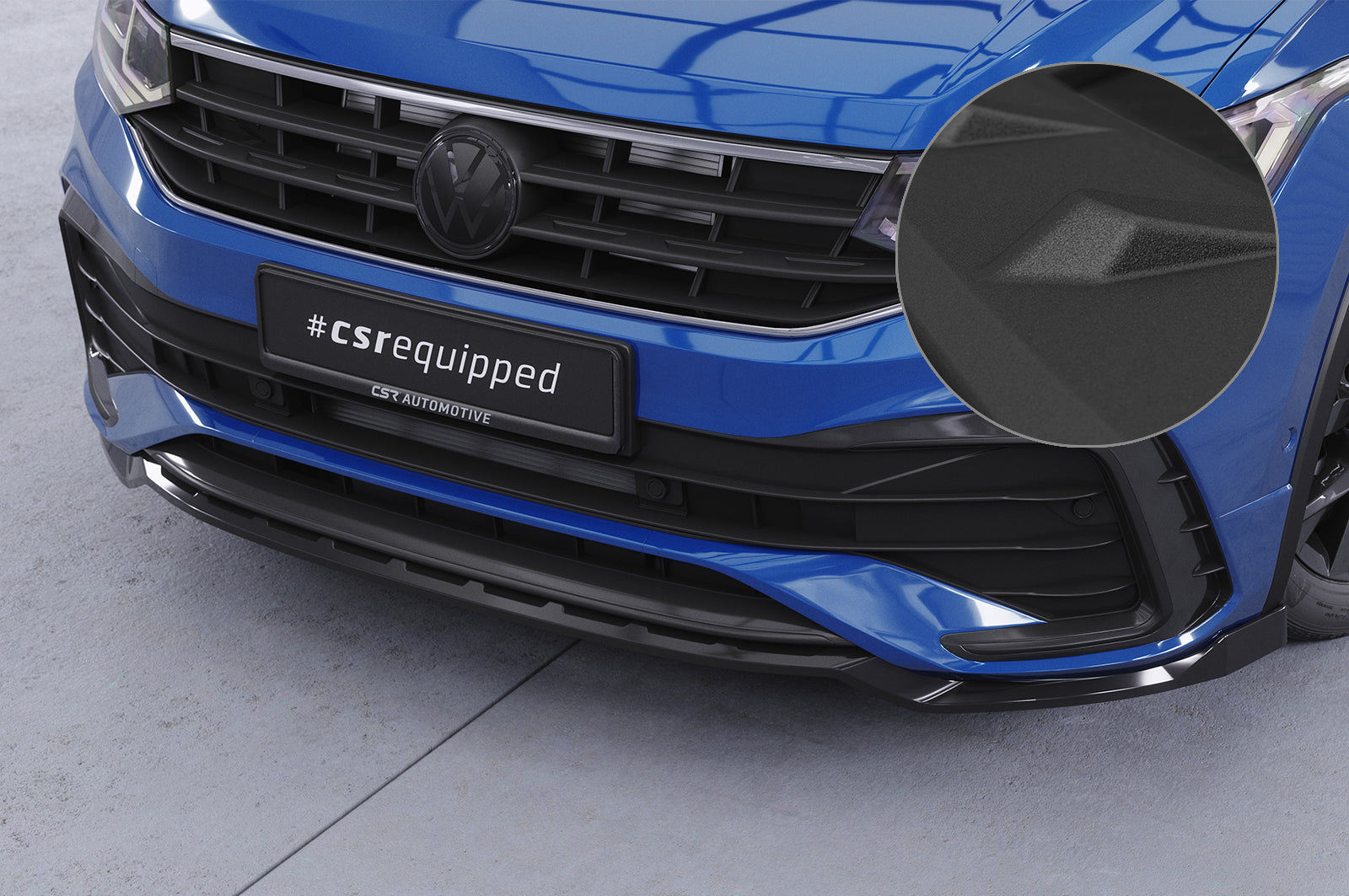 CSR Frontspoiler | Cup-Spoilerlippe mit ABE für VW Tiguan II (Typ AD1) R-Line CSL475-S Strukturiert schwarz matt (keine Lackierung erforderlich)