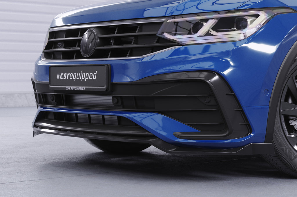 CSR Frontspoiler | Cup-Spoilerlippe mit ABE für VW Tiguan II (Typ AD1) R-Line CSL475-C Carbon Look Hochglanz (keine Lackierung erforderlich)