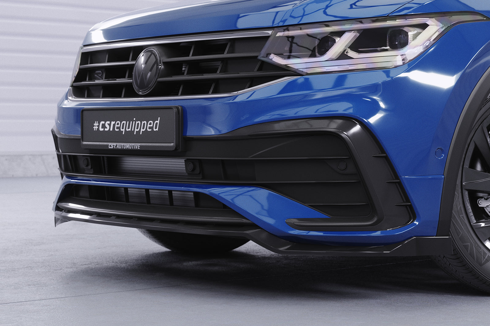 CSR Frontspoiler | Cup-Spoilerlippe mit ABE für VW Tiguan II (Typ AD1) R-Line CSL475-C Carbon Look Hochglanz (keine Lackierung erforderlich)