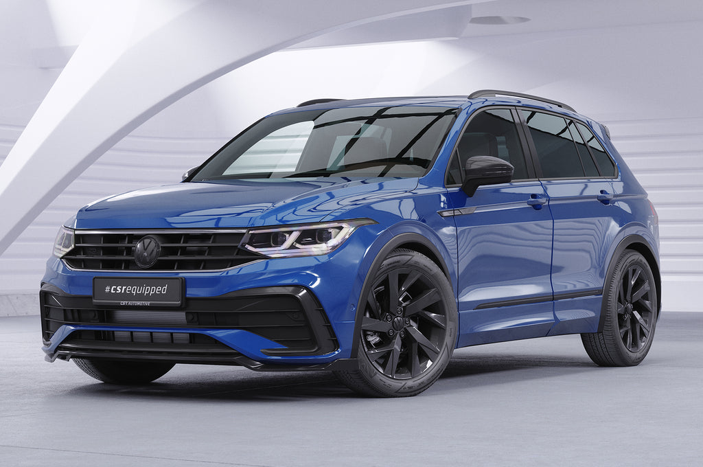CSR Frontspoiler | Cup-Spoilerlippe mit ABE für VW Tiguan II (Typ AD1) R-Line CSL475-C Carbon Look Hochglanz (keine Lackierung erforderlich)