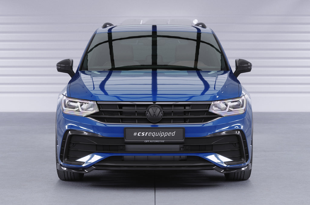 CSR Frontspoiler | Cup-Spoilerlippe mit ABE für VW Tiguan II (Typ AD1) R-Line CSL475-G Glossy schwarz Hochglanz (keine Lackierung erforderlich)