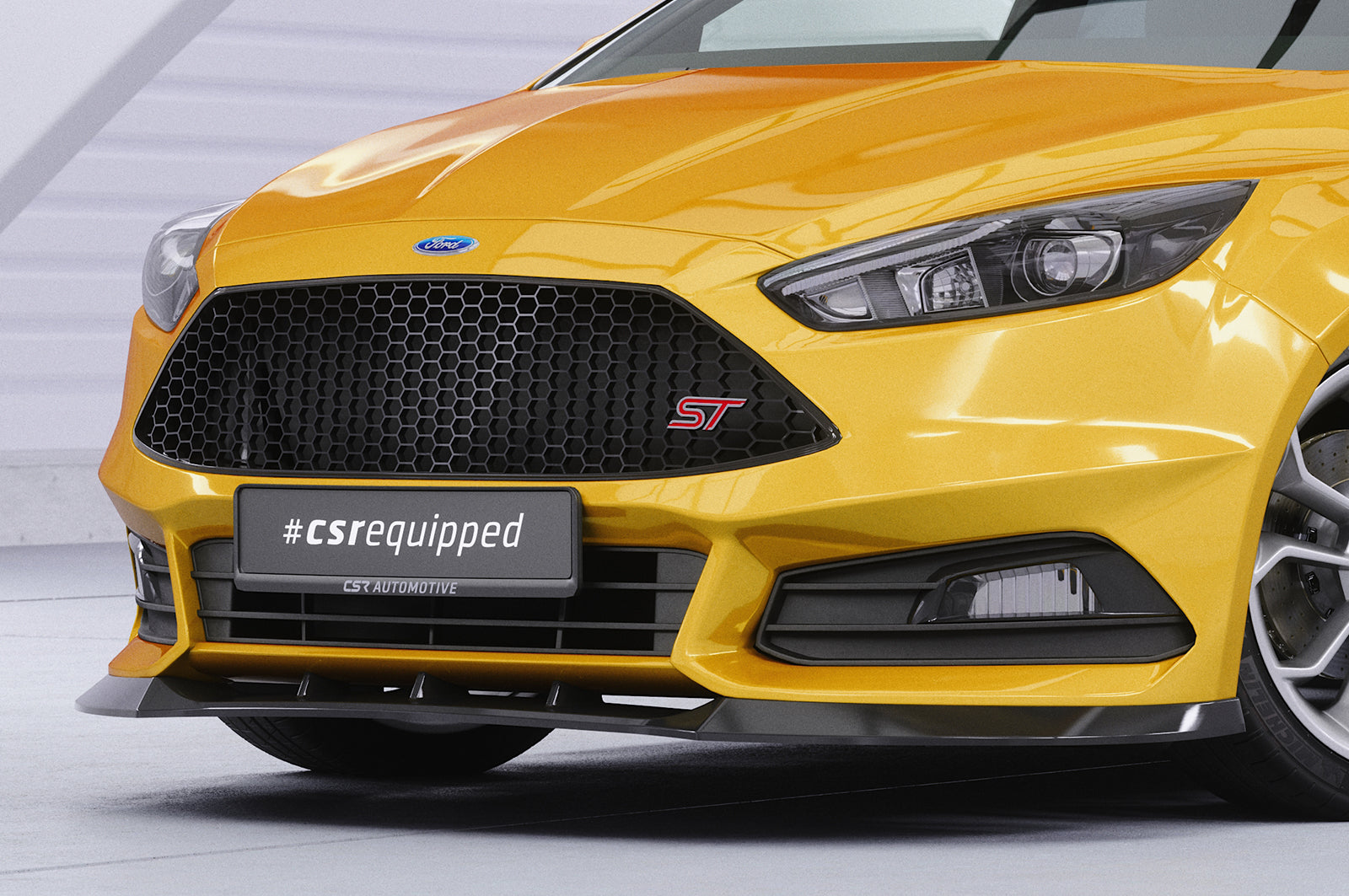 CSR Frontspoiler | Cup-Spoilerlippe mit ABE für Ford Focus MK3 ST Turnier CSL476-L Unlackiert roh (Lackierung erforderlich)
