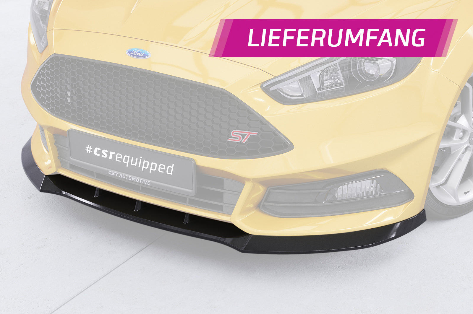 CSR Frontspoiler | Cup-Spoilerlippe mit ABE für Ford Focus MK3 ST Turnier CSL476-L Unlackiert roh (Lackierung erforderlich)