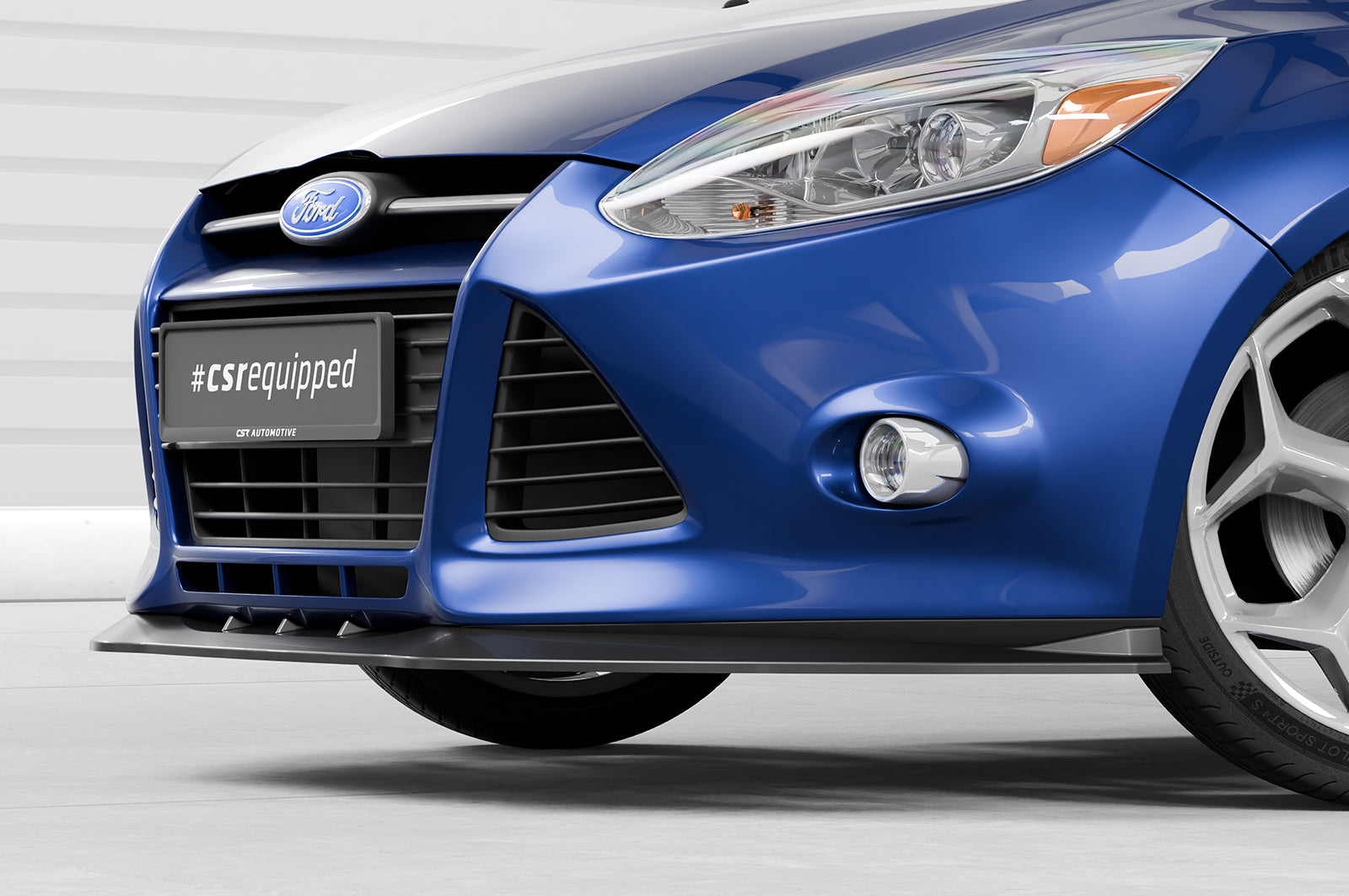 CSR Frontspoiler | Cup-Spoilerlippe mit ABE für Ford Focus MK3 Basis CSL477-L Unlackiert roh (Lackierung erforderlich)