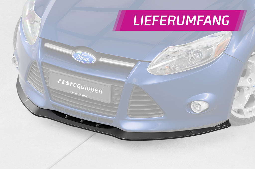CSR Frontspoiler | Cup-Spoilerlippe mit ABE für Ford Focus MK3 Basis CSL477-L Unlackiert roh (Lackierung erforderlich)