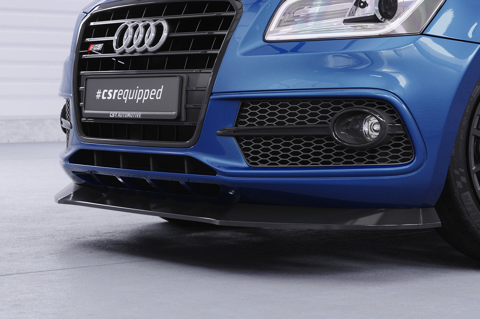 CSR Frontspoiler | Cup-Spoilerlippe mit ABE für Audi SQ5 (8R) CSL480-G Glossy schwarz Hochglanz (keine Lackierung erforderlich)