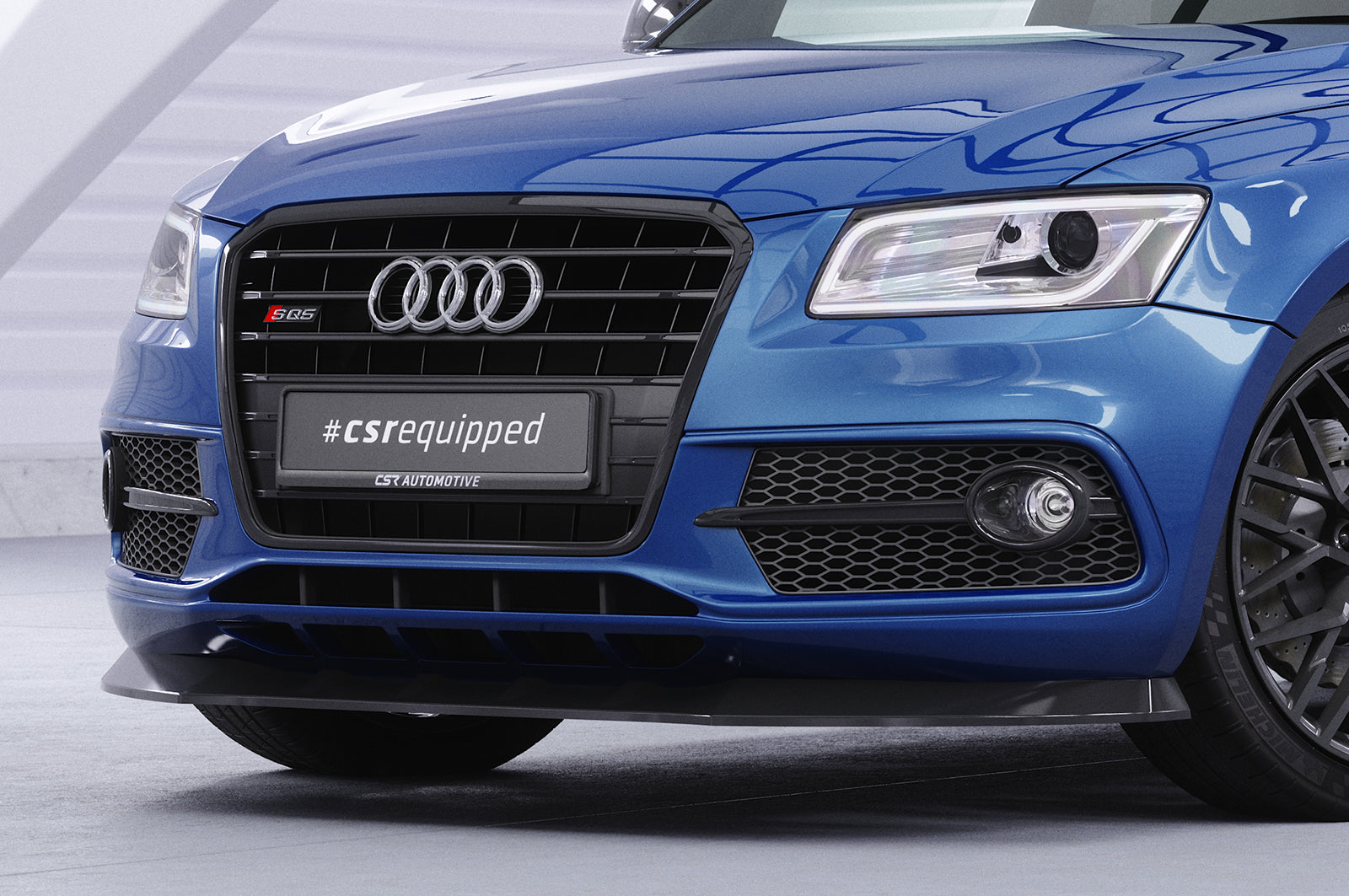 CSR Frontspoiler | Cup-Spoilerlippe mit ABE für Audi SQ5 (8R) CSL480-G Glossy schwarz Hochglanz (keine Lackierung erforderlich)