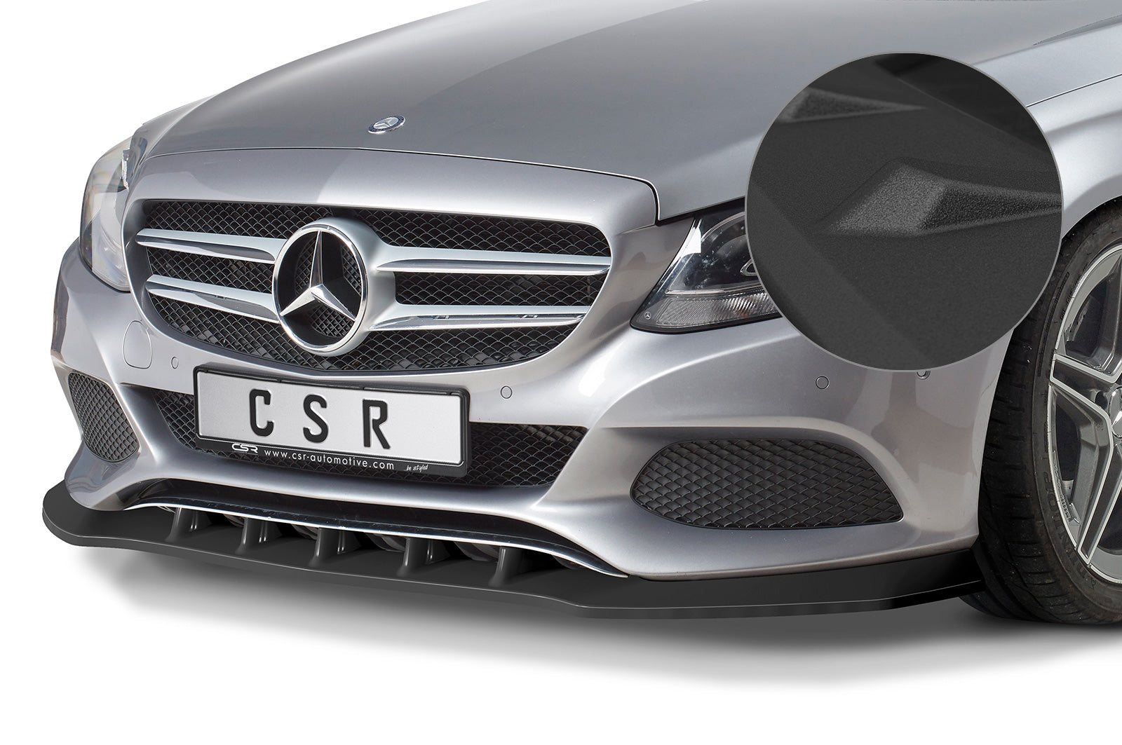 CSR Frontspoiler | Cup-Spoilerlippe mit ABE für Mercedes-Benz C-Klasse 205 CSL482-S Strukturiert schwarz matt (keine Lackierung erforderlich)