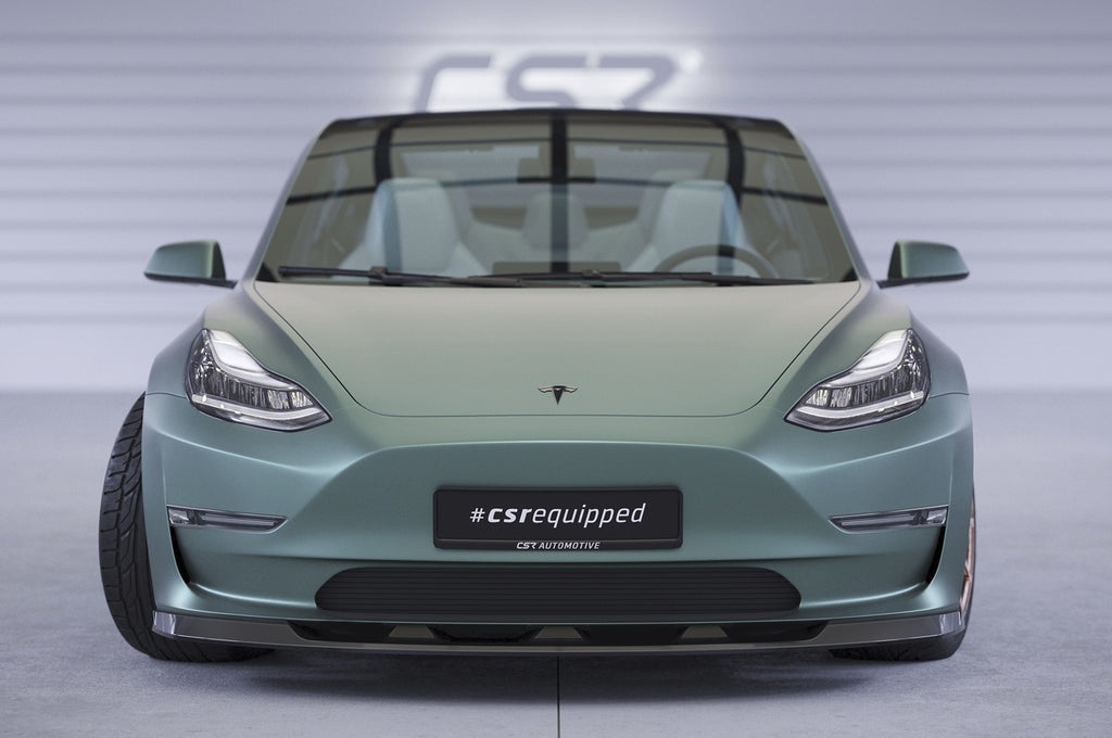 CSR Frontspoiler | Cup-Spoilerlippe mit ABE für Tesla Model 3 CSL484-L Unlackiert roh (Lackierung erforderlich)