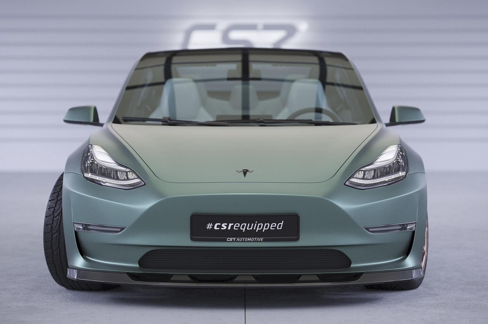 CSR Frontspoiler | Cup-Spoilerlippe mit ABE für Tesla Model 3 CSL484-L Unlackiert roh (Lackierung erforderlich)