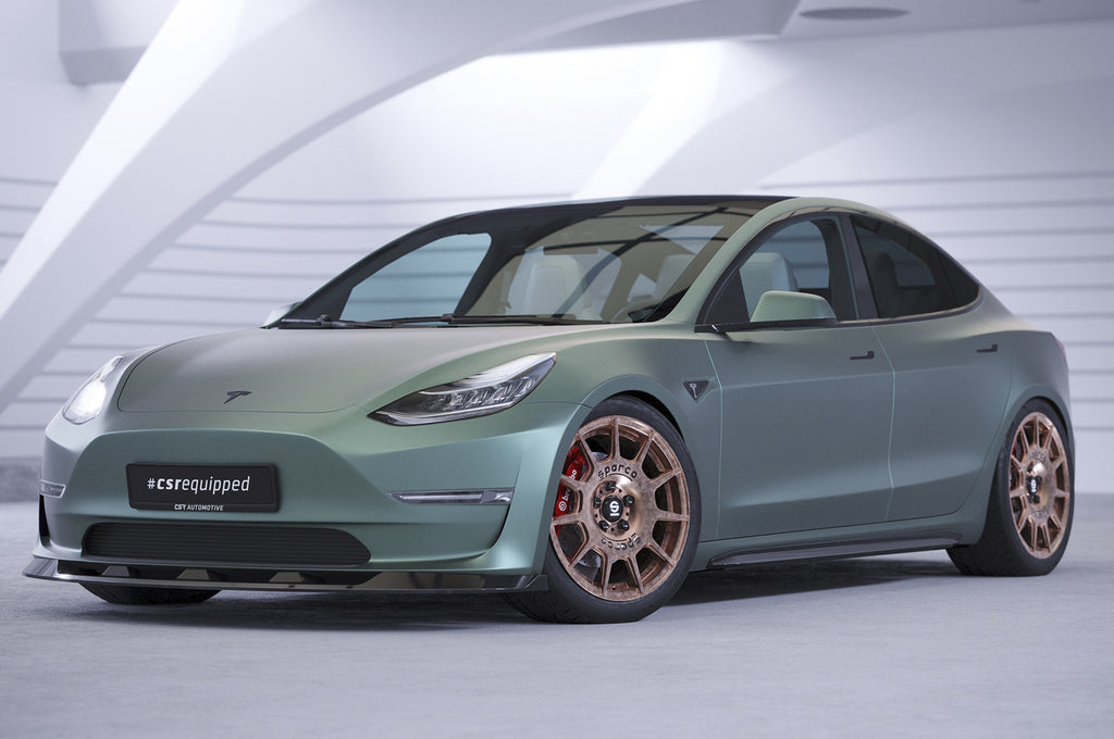CSR Frontspoiler | Cup-Spoilerlippe mit ABE für Tesla Model 3 CSL484-L Unlackiert roh (Lackierung erforderlich)