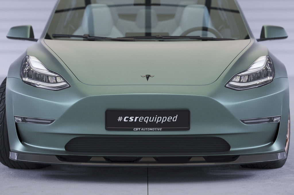CSR Frontspoiler | Cup-Spoilerlippe mit ABE für Tesla Model 3 CSL484-L Unlackiert roh (Lackierung erforderlich)