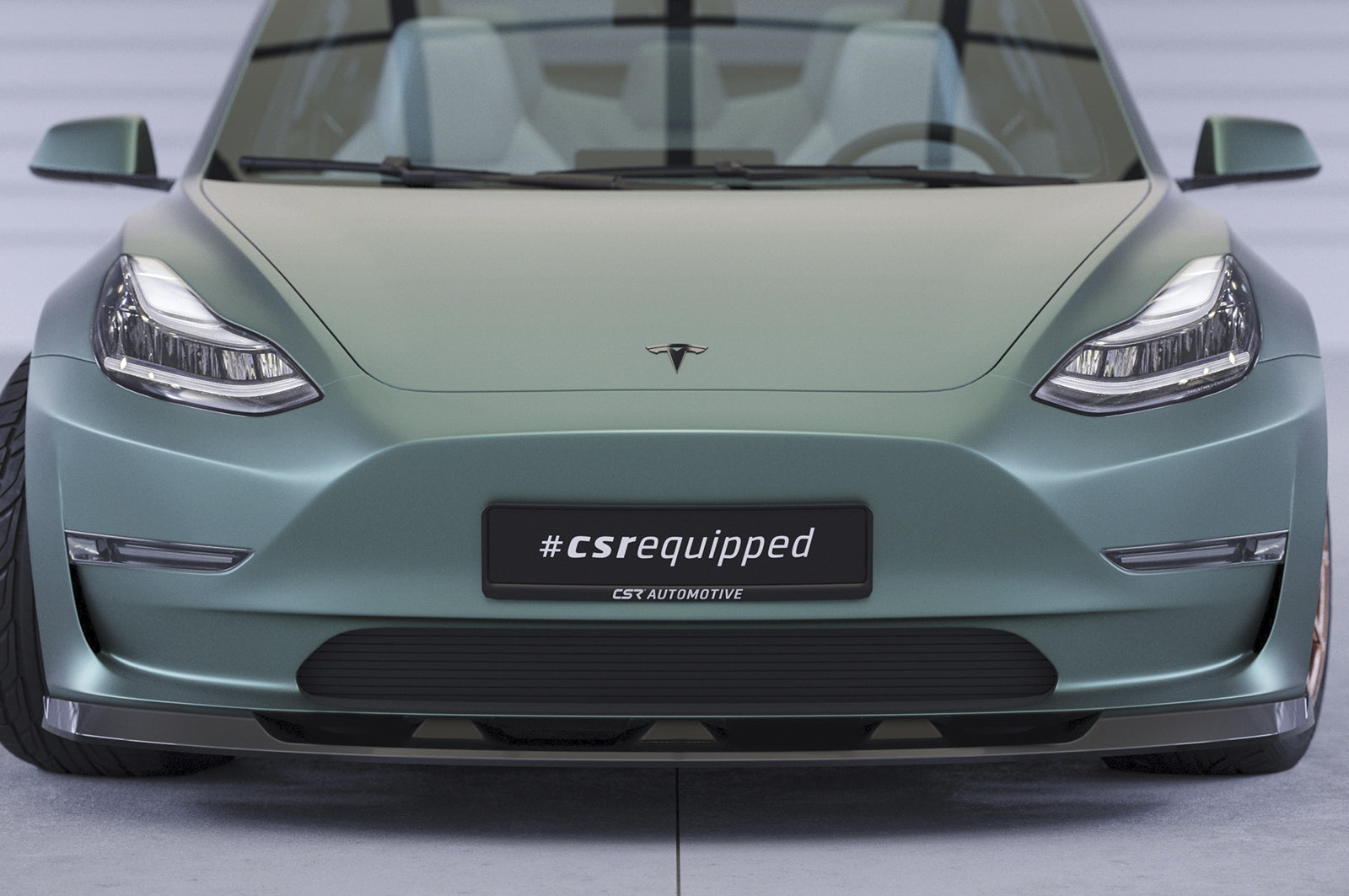 CSR Frontspoiler | Cup-Spoilerlippe mit ABE für Tesla Model 3 CSL484-L Unlackiert roh (Lackierung erforderlich)
