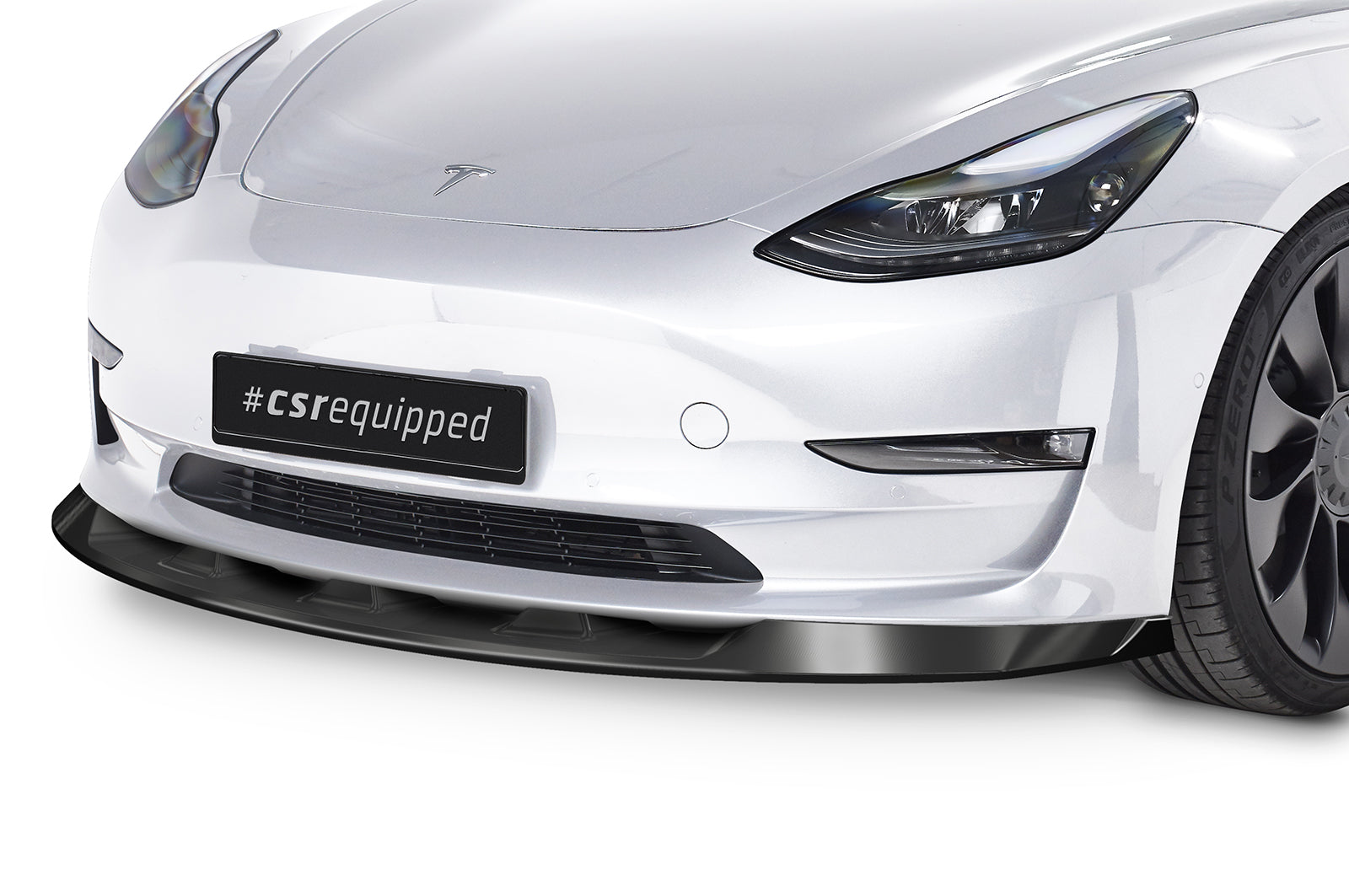 CSR Frontspoiler | Cup-Spoilerlippe mit ABE für Tesla Model 3 CSL484-L Unlackiert roh (Lackierung erforderlich)