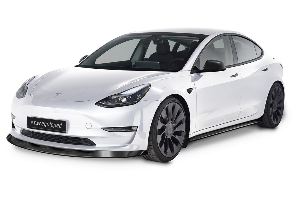 CSR Frontspoiler | Cup-Spoilerlippe mit ABE für Tesla Model 3 CSL484-L Unlackiert roh (Lackierung erforderlich)