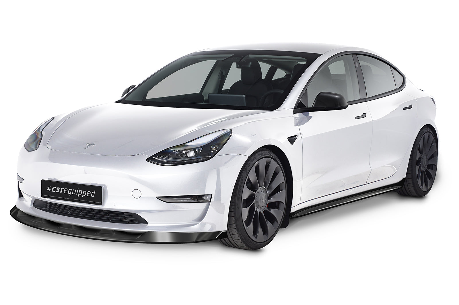 CSR Frontspoiler | Cup-Spoilerlippe mit ABE für Tesla Model 3 CSL484-L Unlackiert roh (Lackierung erforderlich)