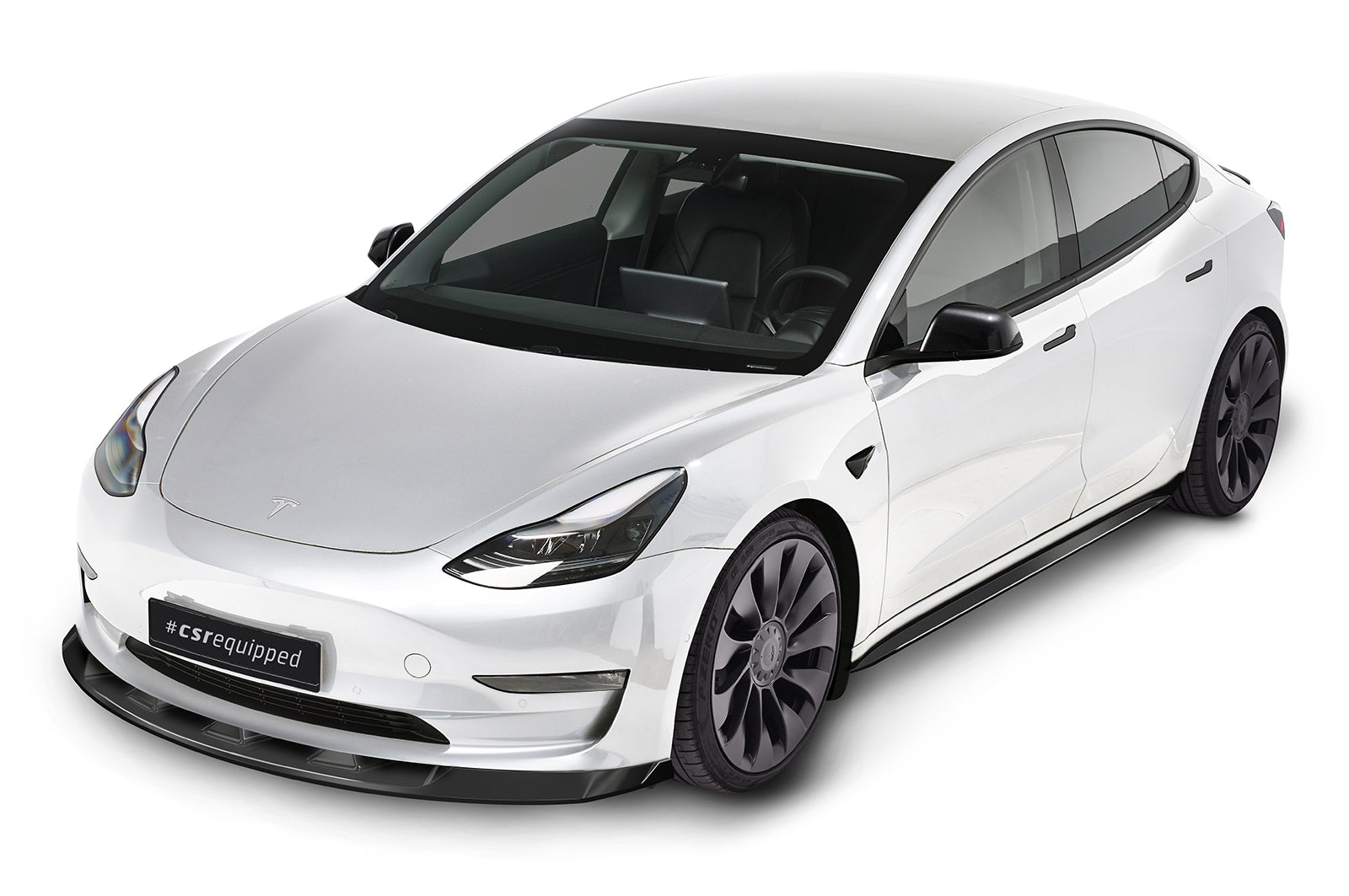 CSR Frontspoiler | Cup-Spoilerlippe mit ABE für Tesla Model 3 CSL484-L Unlackiert roh (Lackierung erforderlich)