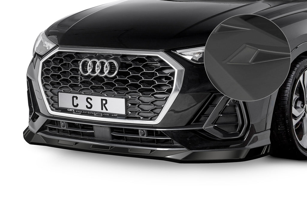 CSR Frontspoiler | Cup-Spoilerlippe mit ABE für Audi Q3 (Typ F3) Sportback CSL485-L Unlackiert roh (Lackierung erforderlich)