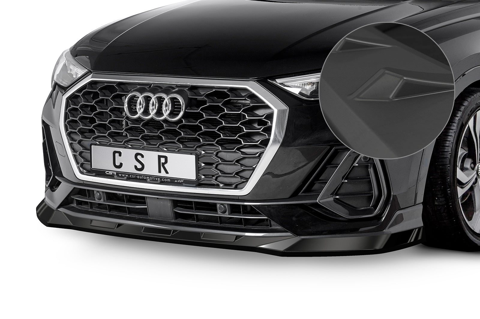 CSR Frontspoiler | Cup-Spoilerlippe mit ABE für Audi Q3 (Typ F3) Sportback CSL485-L Unlackiert roh (Lackierung erforderlich)