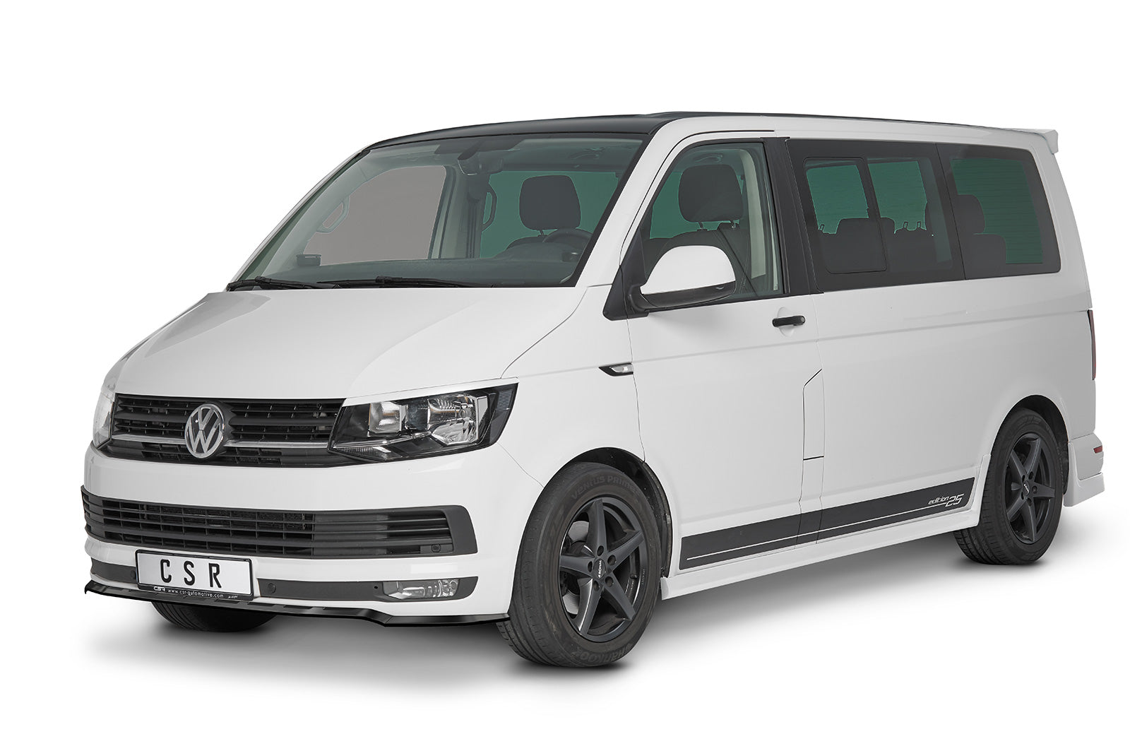 CSR Frontspoiler | Cup-Spoilerlippe mit ABE für VW T6 Bus CSL486-G Glossy schwarz Hochglanz (keine Lackierung erforderlich)