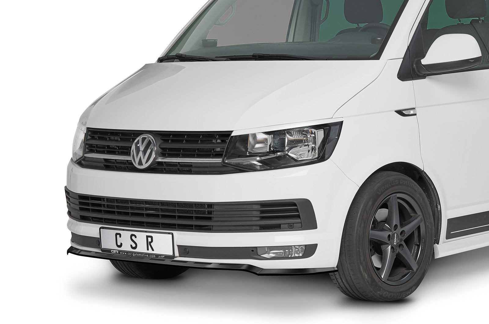 CSR Frontspoiler | Cup-Spoilerlippe mit ABE für VW T6 Bus CSL486-G Glossy schwarz Hochglanz (keine Lackierung erforderlich)