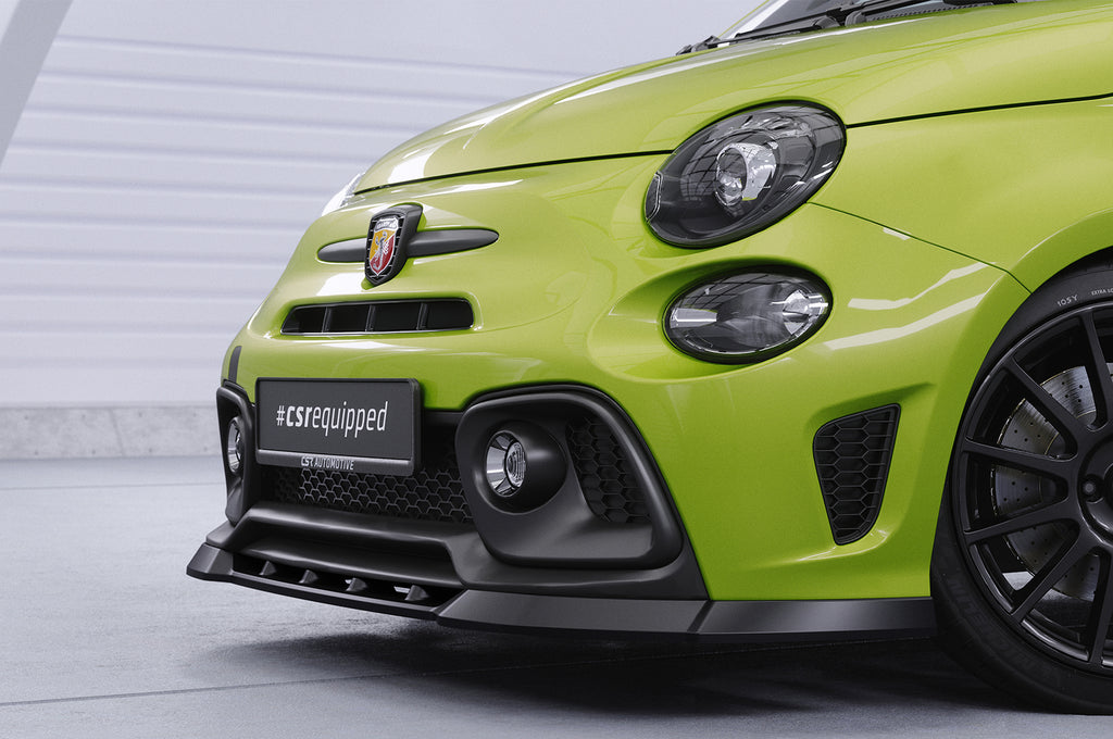 CSR Frontspoiler | Cup-Spoilerlippe mit ABE für Fiat 500 Abarth 595 CSL487-S Strukturiert schwarz matt (keine Lackierung erforderlich)