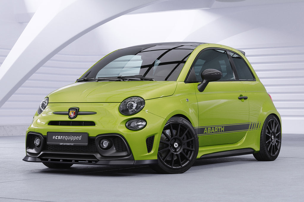 CSR Frontspoiler | Cup-Spoilerlippe mit ABE für Fiat 500 Abarth 595 CSL487-S Strukturiert schwarz matt (keine Lackierung erforderlich)