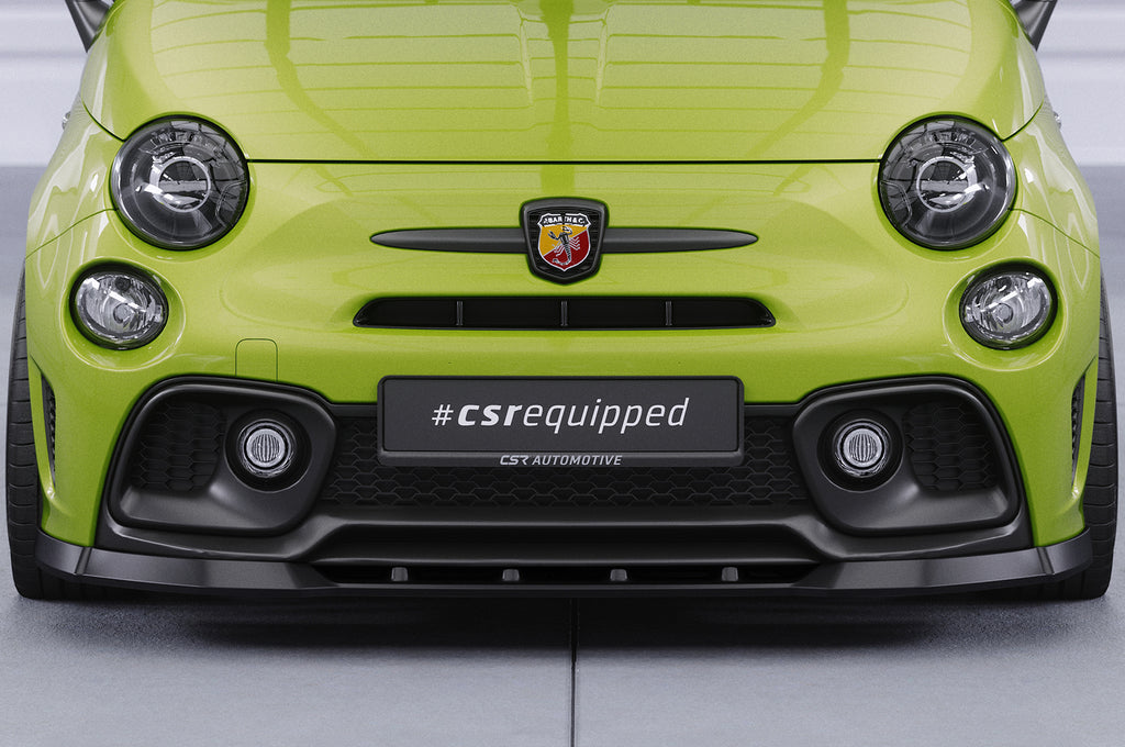 CSR Frontspoiler | Cup-Spoilerlippe mit ABE für Fiat 500 Abarth 595 CSL487-S Strukturiert schwarz matt (keine Lackierung erforderlich)