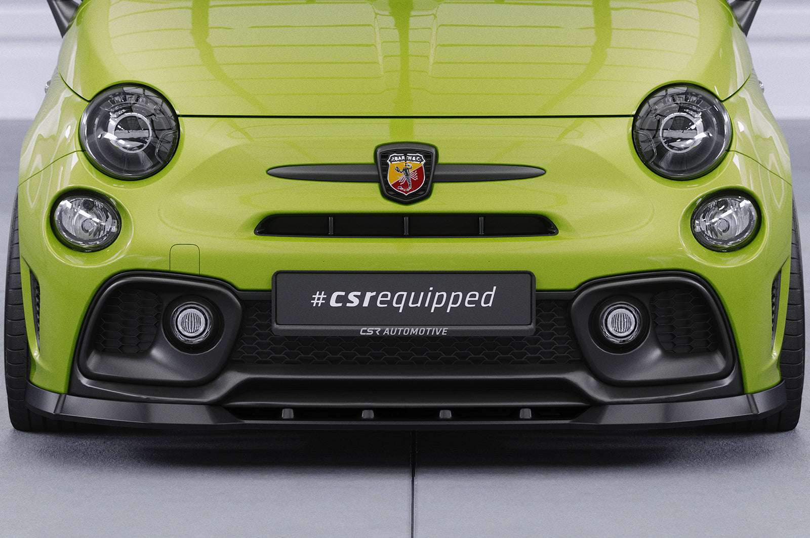 CSR Frontspoiler | Cup-Spoilerlippe mit ABE für Fiat 500 Abarth 595 CSL487-S Strukturiert schwarz matt (keine Lackierung erforderlich)