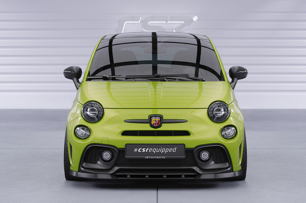 CSR Frontspoiler | Cup-Spoilerlippe mit ABE für Fiat 500 Abarth 595 CSL487-S Strukturiert schwarz matt (keine Lackierung erforderlich)