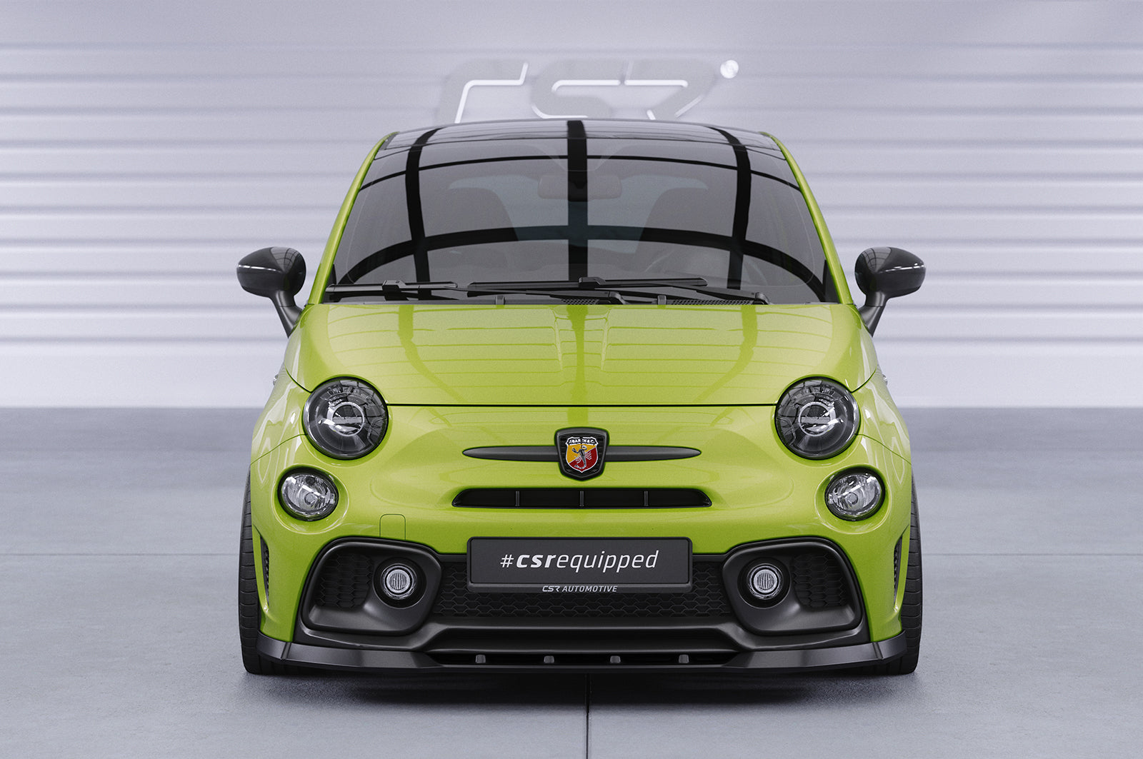 CSR Frontspoiler | Cup-Spoilerlippe mit ABE für Fiat 500 Abarth 595 CSL487-S Strukturiert schwarz matt (keine Lackierung erforderlich)