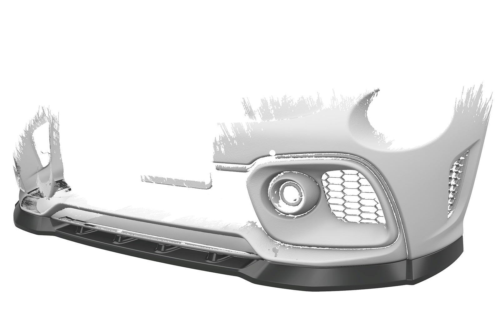 CSR Frontspoiler | Cup-Spoilerlippe mit ABE für Fiat 500 Abarth 595 CSL487-L Unlackiert roh (Lackierung erforderlich)