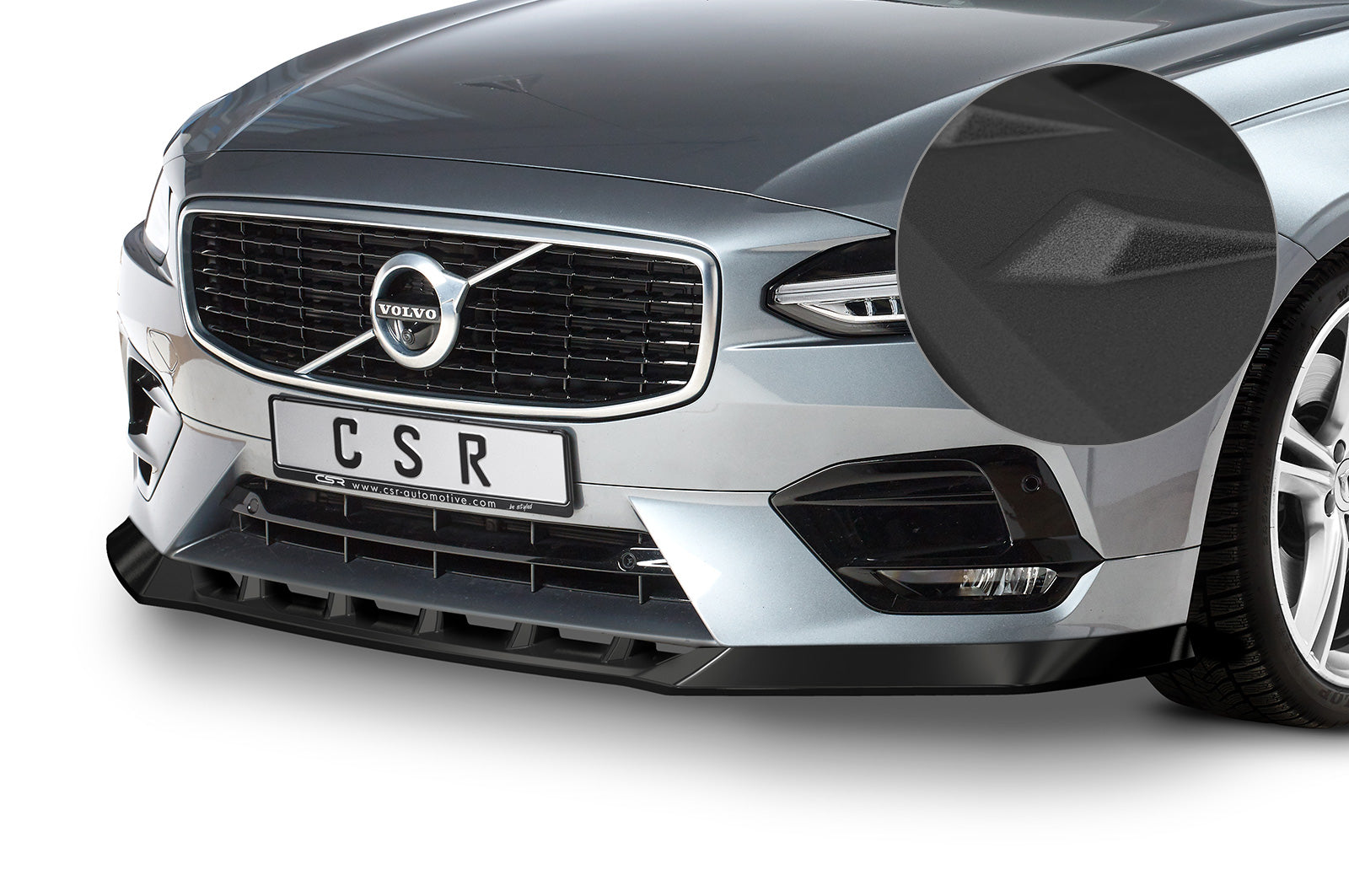 CSR Frontspoiler | Cup-Spoilerlippe mit ABE für Volvo S90 CSL488-S strukturiert schwarz matt (keine Lackierung erforderlich)