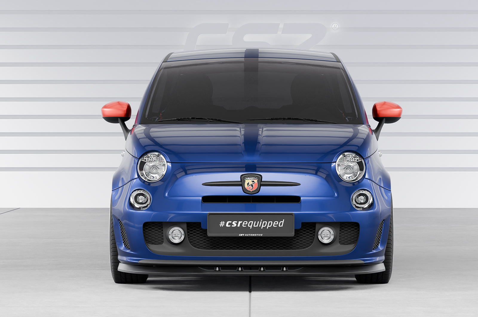 CSR Frontspoiler | Cup-Spoilerlippe mit ABE für Fiat 500 Abarth 595 CSL490-S Strukturiert schwarz matt (keine Lackierung erforderlich)