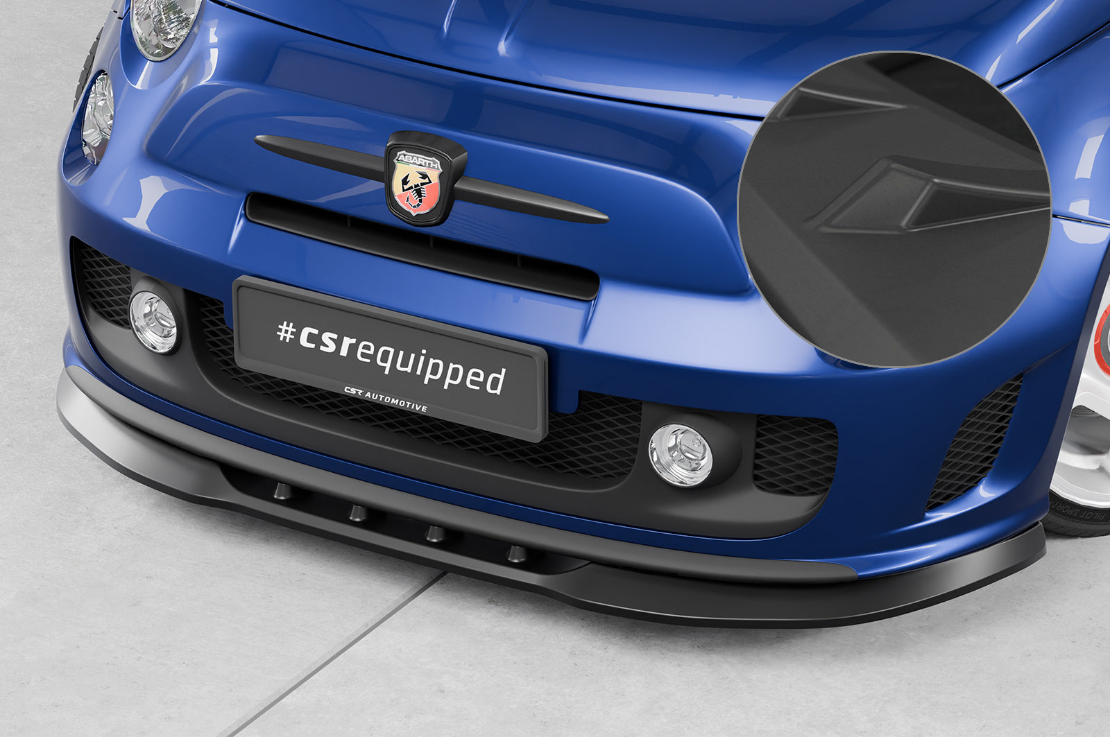 CSR Frontspoiler | Cup-Spoilerlippe mit ABE für Fiat 500 Abarth 595 CSL490-L Unlackiert roh (Lackierung erforderlich)