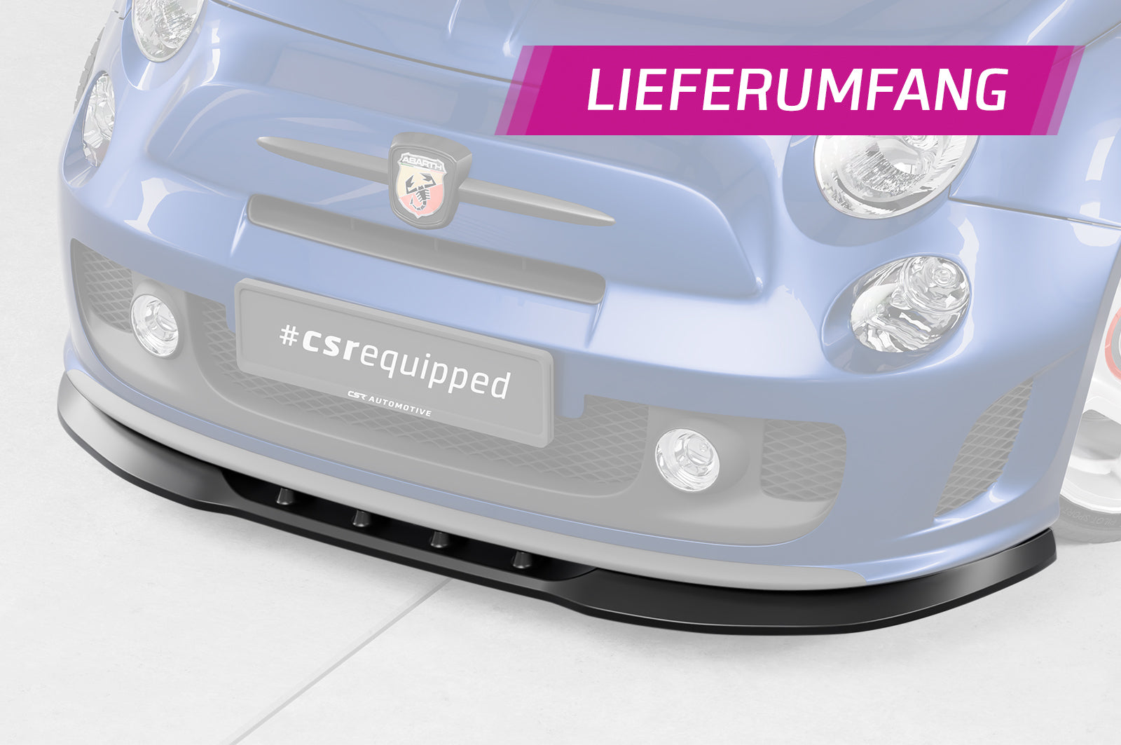 CSR Frontspoiler | Cup-Spoilerlippe mit ABE für Fiat 500 Abarth 595 CSL490-L Unlackiert roh (Lackierung erforderlich)