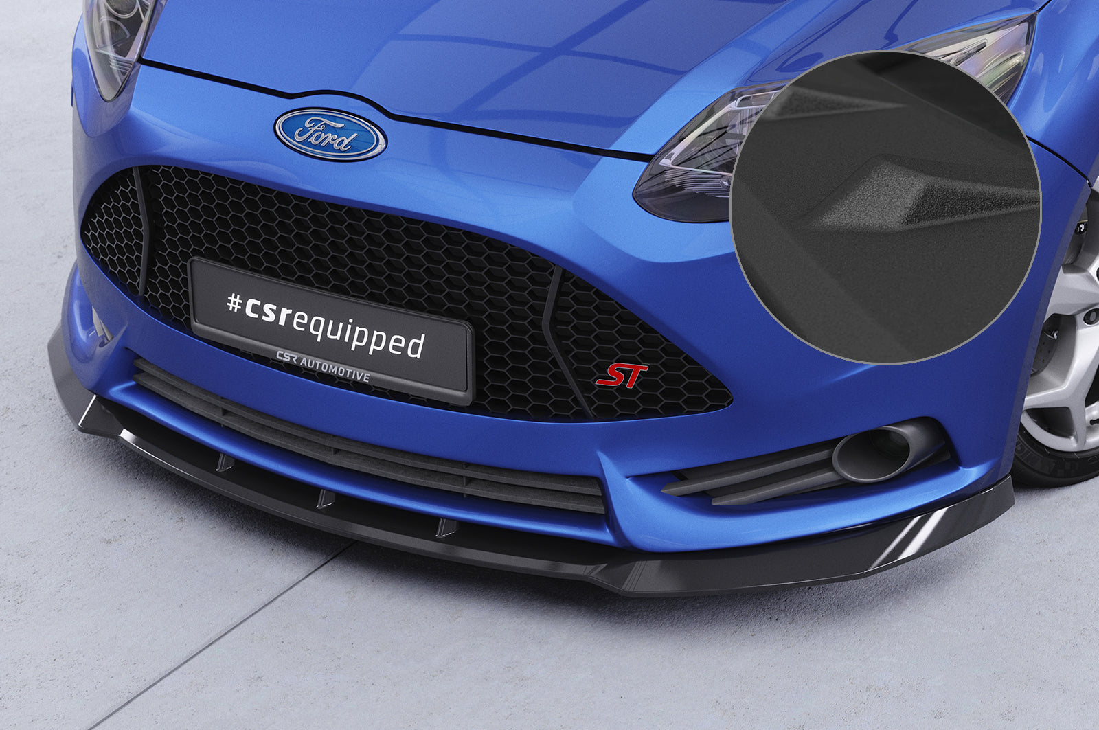 CSR Frontspoiler | Cup-Spoilerlippe mit ABE für Ford Focus MK3 ST CSL491-S Strukturiert schwarz matt (keine Lackierung erforderlich)