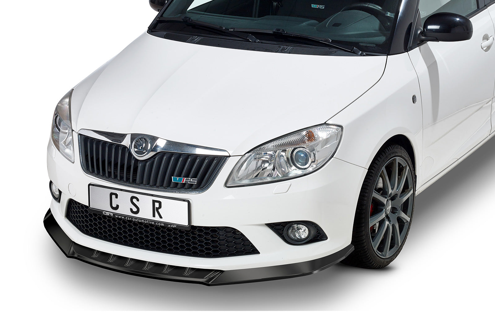CSR Frontspoiler | Cup-Spoilerlippe mit ABE für Skoda Fabia 2 RS (Typ 5J) CSL493-G Glossy schwarz Hochglanz (keine Lackierung erforderlich)