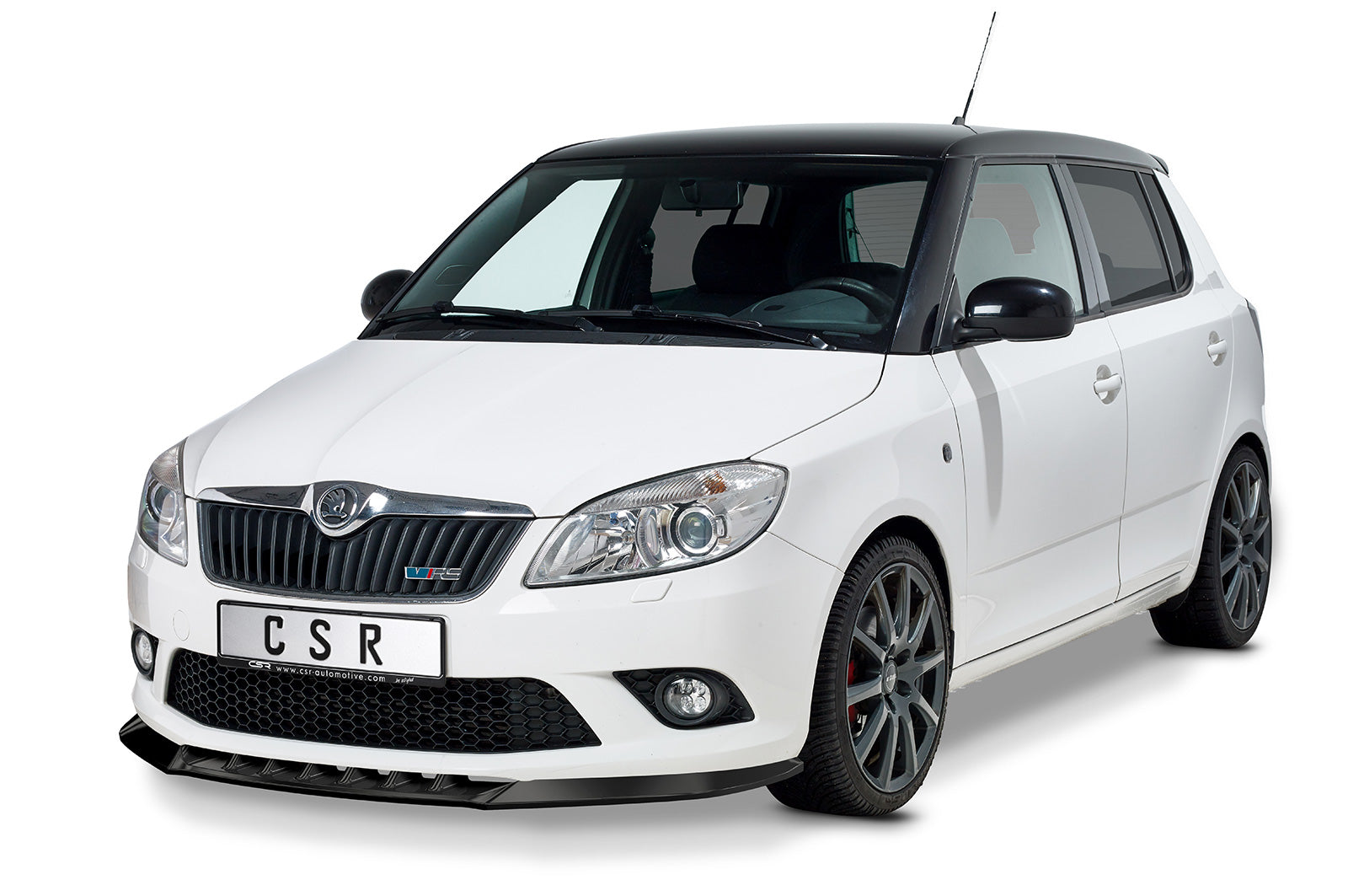 CSR Frontspoiler | Cup-Spoilerlippe mit ABE für Skoda Fabia 2 RS (Typ 5J) CSL493-G Glossy schwarz Hochglanz (keine Lackierung erforderlich)