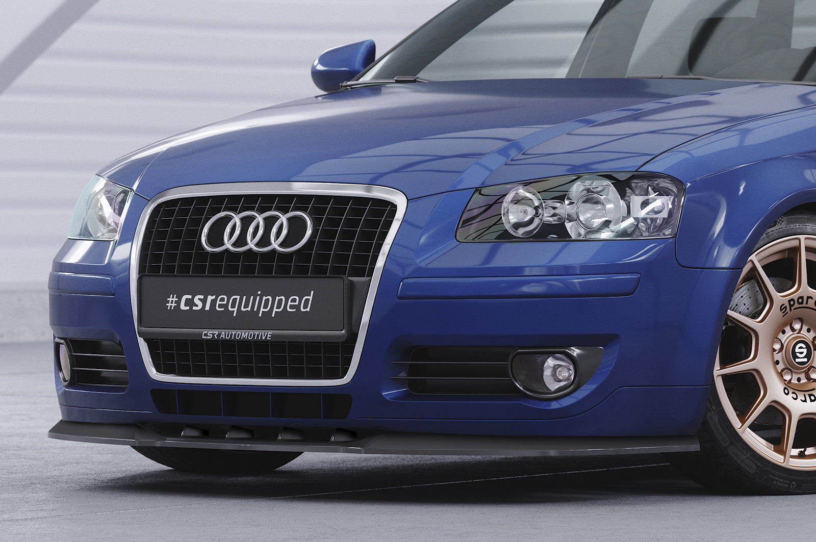 CSR Frontspoiler | Cup-Spoilerlippe mit ABE für Audi A3 (8P/8PA) CSL497-C Carbon Look Hochglanz (keine Lackierung erforderlich)
