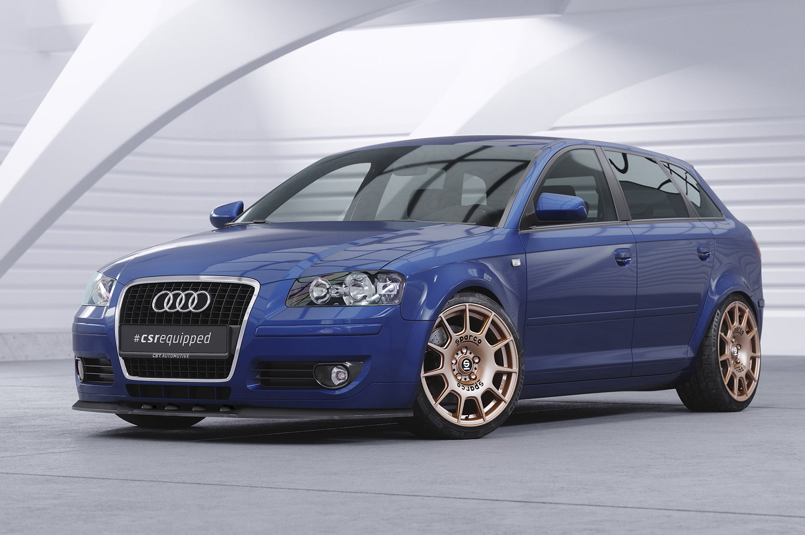 CSR Frontspoiler | Cup-Spoilerlippe mit ABE für Audi A3 (8P/8PA) CSL497-L Unlackiert roh (Lackierung erforderlich)