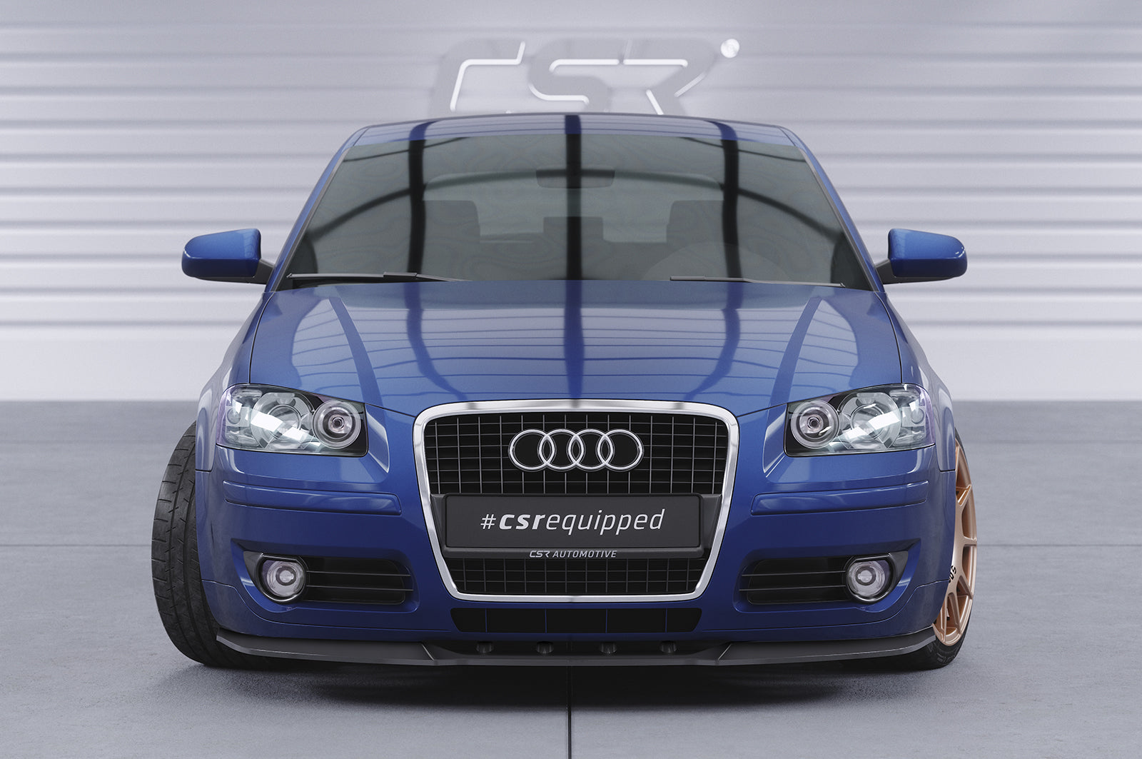 CSR Frontspoiler | Cup-Spoilerlippe mit ABE für Audi A3 (8P/8PA) CSL497-C Carbon Look Hochglanz (keine Lackierung erforderlich)