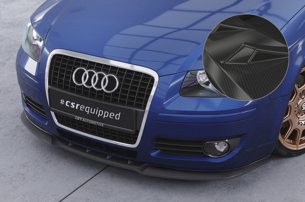 CSR Frontspoiler | Cup-Spoilerlippe mit ABE für Audi A3 (8P/8PA) CSL497-C Carbon Look Hochglanz (keine Lackierung erforderlich)